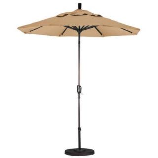 California Umbrella 7 1/2 ft. Fiberglass Push Tilt Patio Umbrella in Straw Olefin GSPT758117 F72