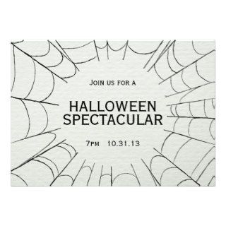 Spiderweb Halloween Party Invitation in White