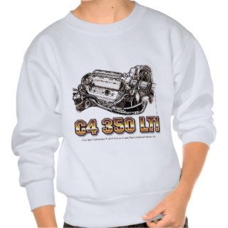 C4 350 LT1 Corvette Engine Pullover Sweatshirts