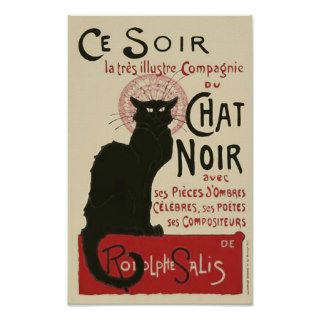 Vintage Ce Soir Le Chat Noir Poster