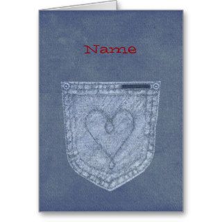 Blue Jean Note Cards Template