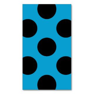 Artistic Abstract Retro Polka Dots Blue Black Business Cards