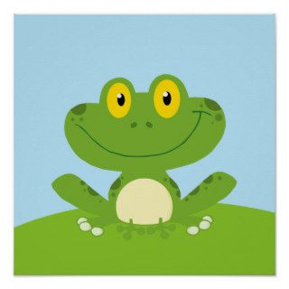 Cute Green Frog Print