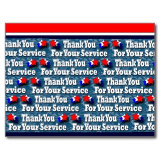 Thank You for Your Service Post Cards