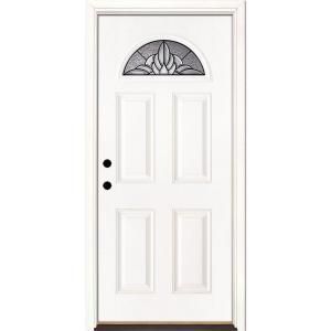 Feather River Doors Sapphire Patina Fan Lite Primed Smooth Fiberglass Entry Door 4H3191