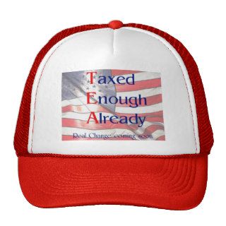 TEA   Taxed Enough Already with US flag background Mesh Hats
