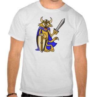 Cartoon Cat Viking Warrior T Shirt