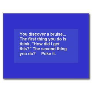FUNNY SAYINGS BRUISE POKES LAUGHS COMMENTS POST CARDS