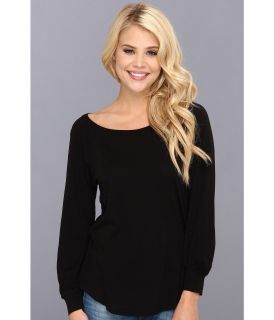 LAmade 3/4 Sleeve Raglan Womens Long Sleeve Pullover (Black)