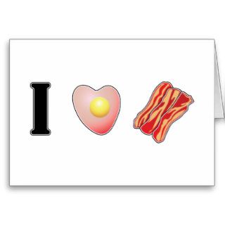 I Love Bacon Valentine Greeting Card