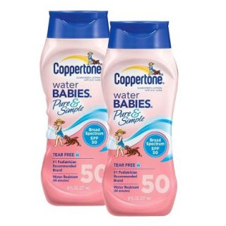 Coppertone Water Babies Pure & Simple Sunscreen Lotion Set with SPF 50   2 Pack