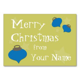Retro Olive Ornament Christmas Business Card Templates