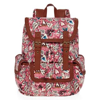 OLSENBOYE Heart and Paisley Print Cargo Backpack, Womens