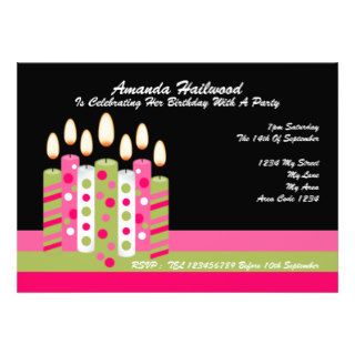 Birthday Party Candles Invitations