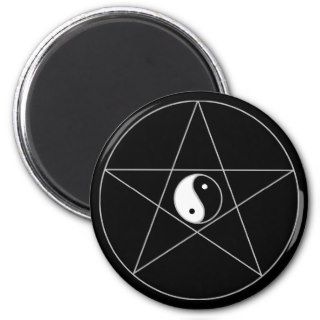 Pentagram Yin Yang white Magnets