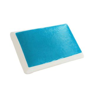 Comfort Revolution Wave Gel Memory Foam Pillow, Blue/White