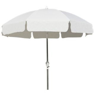 Round Crank Patio Umbrella   White 7.5