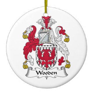 Wooden Family Crest Christmas Tree Ornament