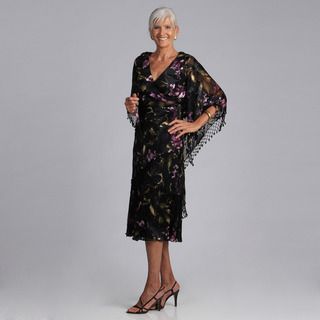 Alex Evenings Women's Floral Sleeveless Dress with Silk Chiffon Shawl Alex Evenings Evening & Formal Dresses