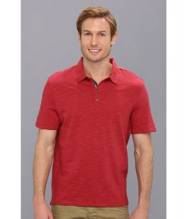 Elie Tahari Slub Modern Craig Polo J35AK514 Mens Short Sleeve Pullover (Red)