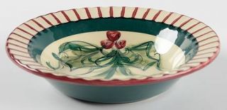 Gail Pittman Hollylujah Soup/Cereal Bowl, Fine China Dinnerware   Red Lines,Dull