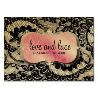 311 Love Lace   Pink Platter Metallic Paper Business Card Template