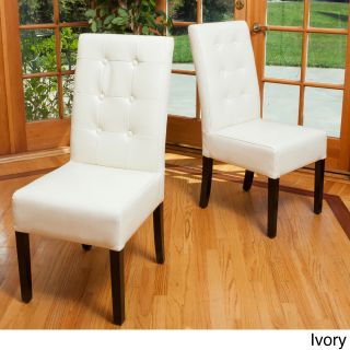 Christopher Knight Home Jace Button Tufted Leather Dining Chair (set Of 2)