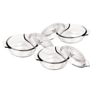 Anchor Hocking Casserole Dish with Lid Set of 3   Clear (20 oz)