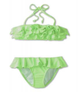 Seafolly Kids Tropica Crush Ruffle Tube Bikini Girls Swimwear Sets (Green)