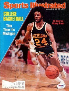 Rickey Green Autographed Magazine Cover Michigan PSA/DNA #S63143 Sports Collectibles