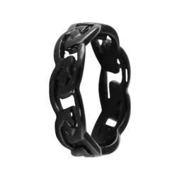 Neno Buscotti Stainless Steel Black Cut Out Ring Palm Beach Jewelry Men's Rings