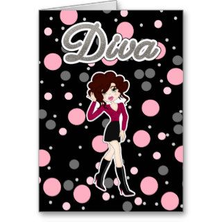 Fun and Cute Little Cartoon Diva Greeting Cards