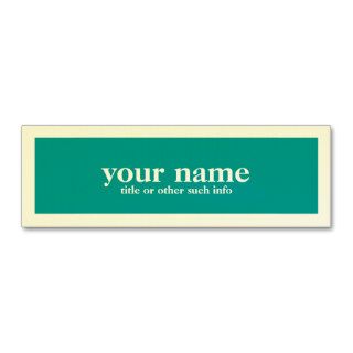 Simple Border Turquoise Calling Card Color 009999 Business Card