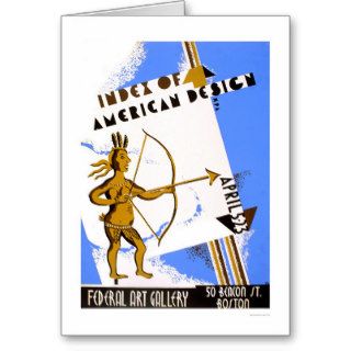 American Design Indian 1938 WPA Greeting Card