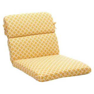 Outdoor Chair Cushion   Yellow/White Geometric