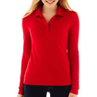 ARIZONA Long Sleeve Polo Shirt, Red