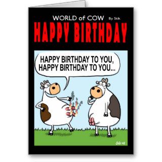 World of cow birthday card