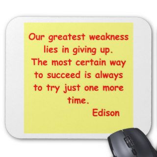 Thomas Edison quote Mouse Pads
