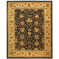 Handmade Antiquities Mashad Black/ Ivory Wool Rug (9'6 x 13'6) Safavieh 7x9   10x14 Rugs