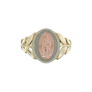 14K Tri Color Gold Our Lady of Guadalupe Ring, Womens