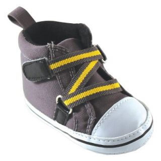 Luvable Friends Infant Boys Zig Zag Hi Top Sneaker   Gray 0 6 M