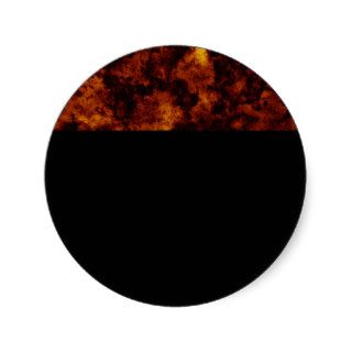 Fire black background round sticker
