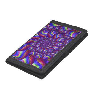 Purple and Blue Balls Fractal Pattern Trifold Wallet