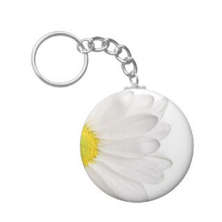 White Daisy Flower Background Customized Daisies Key Chain