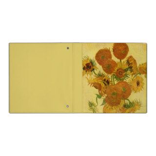 Van Gogh Vase Fifteen Sunflowers Vintage Fine Art 3 Ring Binders