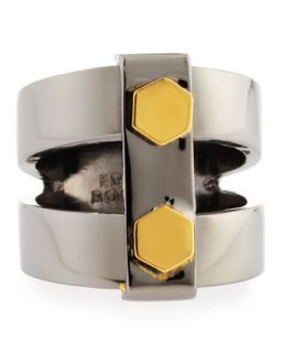 Two Tone Lock and Nut Ring, Size 8