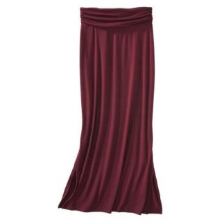 Merona Womens Knit Maxi Skirt w/Ruched Waist   Berry Cobbler   XL