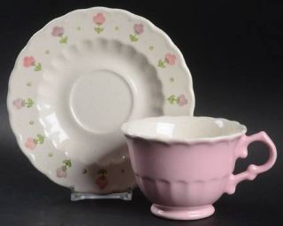 Metlox   Poppytrail   Vernon Pink Lady Footed Cup & Saucer Set, Fine China Dinne