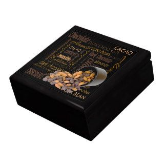 Chocolate Bits and Almonds Close Up Photograph Trinket Box