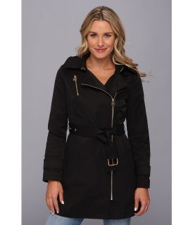 MICHAEL Michael Kors Asymmetrical Zip Trench M720693D Womens Coat (Black)